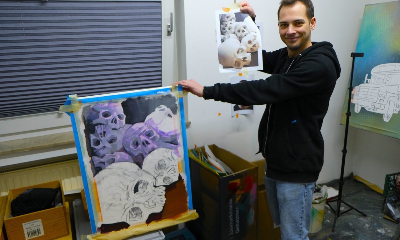 Zwischen Sprühdose und Ölfarbe